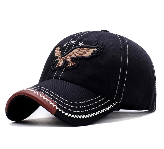 new High Quality Fashion Gorras Custom Logo 6 Panel Suede Hat Mens Womens Personality Sports Embroidered Eagle Baseball Golf Cap