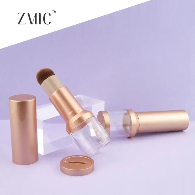 Luxury Cosmetic packaging innovative design empty loose powder container with makeup brush