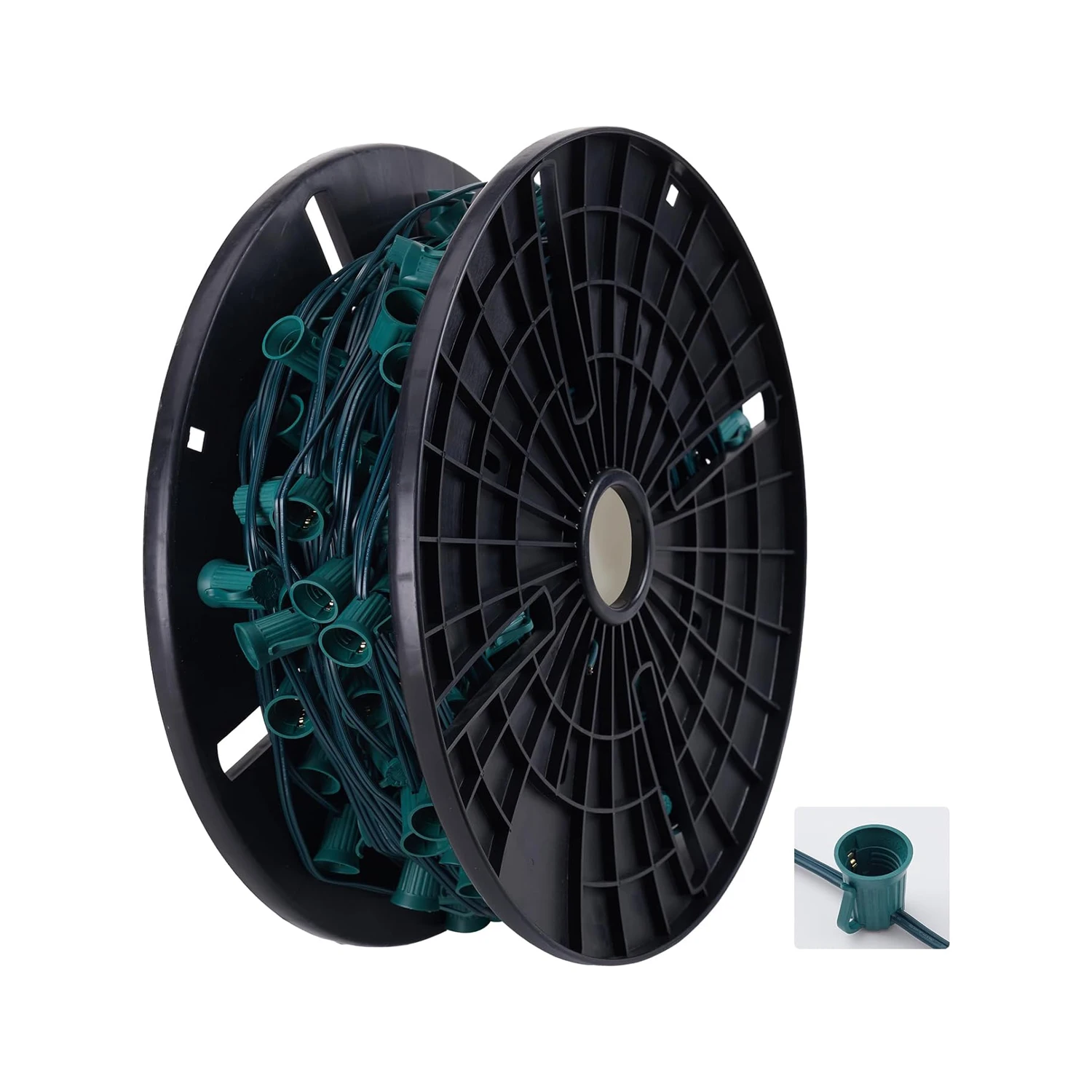 Out Door Use spool light string C7 lighting string 500 feet 6 inches spacing commercial string light