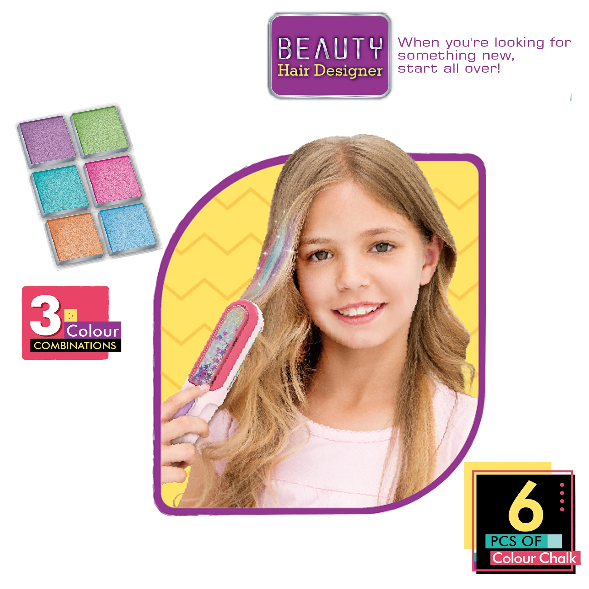 TOMMABO Girl Hair Gem Machine Pretend Play Toys Hair Braider Machine Toys Set DIY Girl Toys