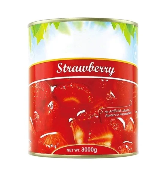 Fresh Taste Natural Product oem brand heavy syrup fruit Canned Strawberry 3100g tin