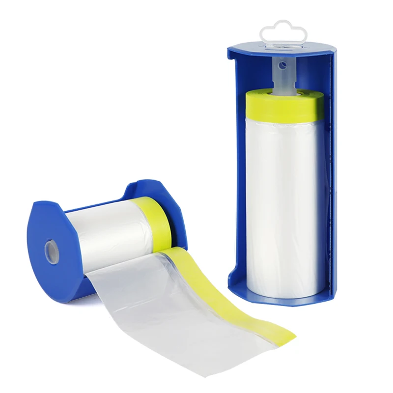 Manufacture Protective Pre Taped Plastic Sheeting Automotive Car Paint Masking Film
