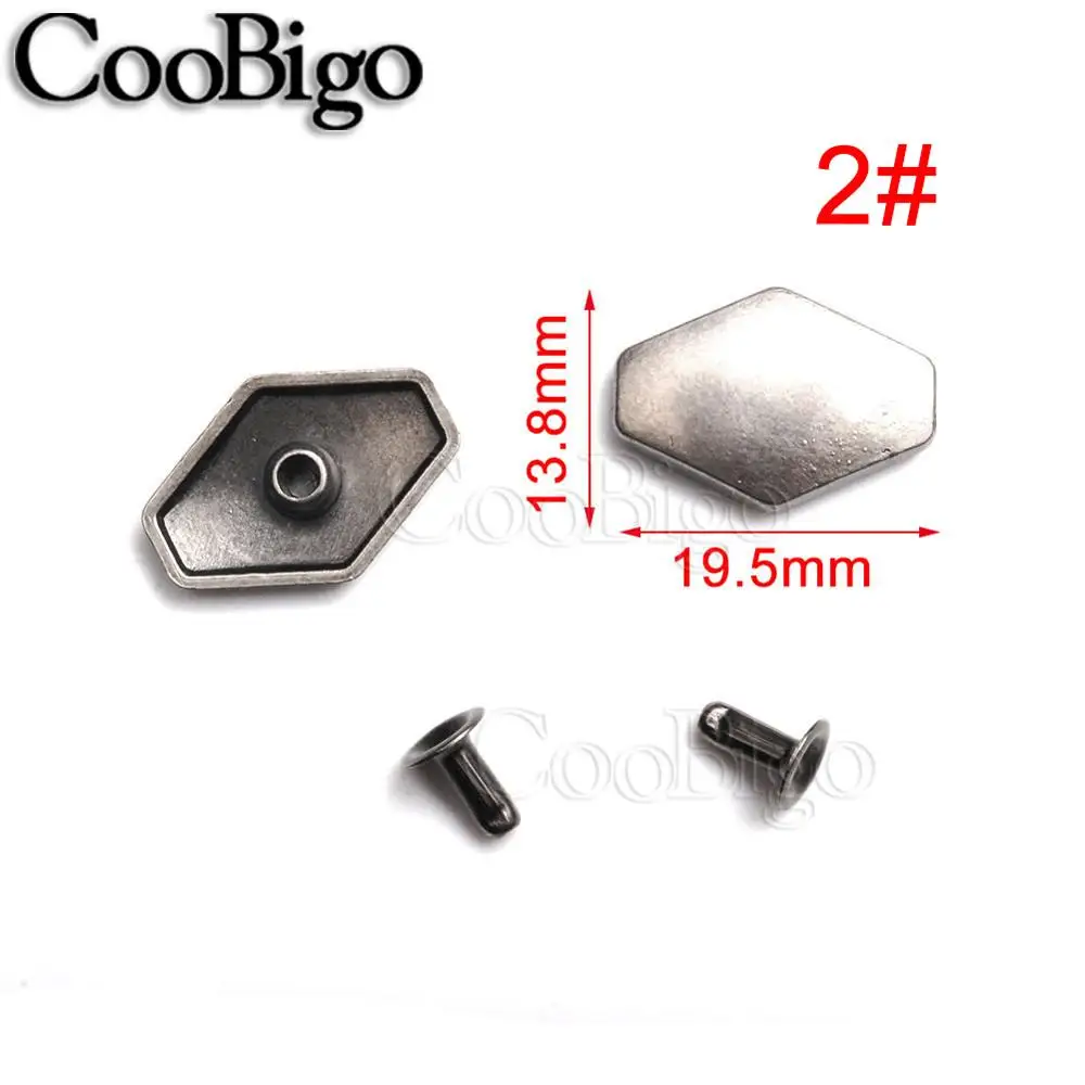 100sets/Pack Pewter Punk Studs Rock Rivet Spikes Bracelet Garment Shoe Bag Pets Collar Leather Craft Parts Lip X Shape #GZ126