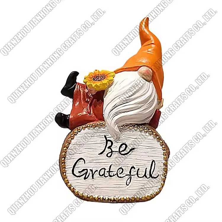 2024 New Garden Ornament Dwarf Resin Craft Statue White Beard Old Man Christmas Resin Ornament For Gift