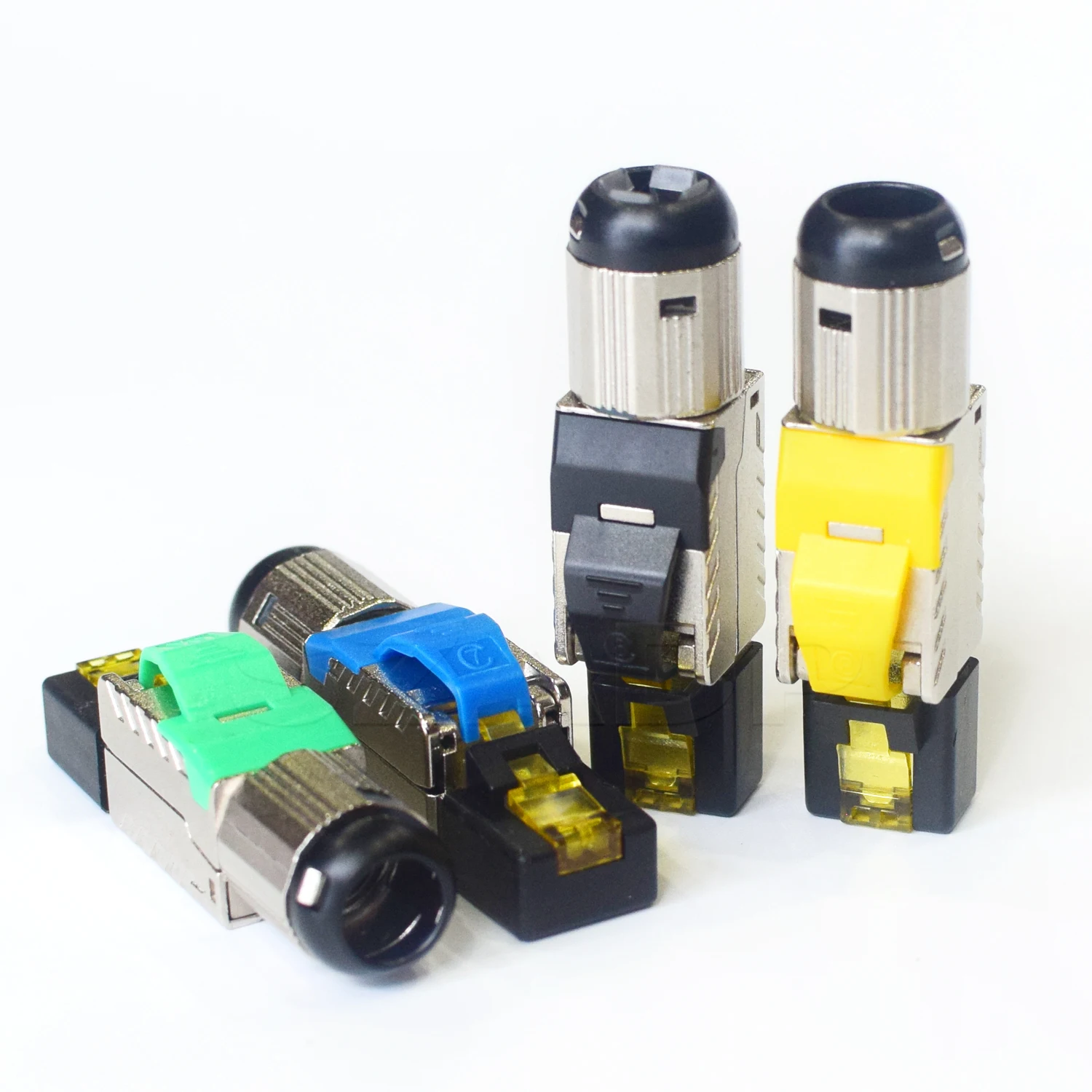Wholesale Price Ethernet RJ45 Connector Tool-Free Zinc Alloy Shielded CAT6A Cat7 CAT8 RJ45 Plug