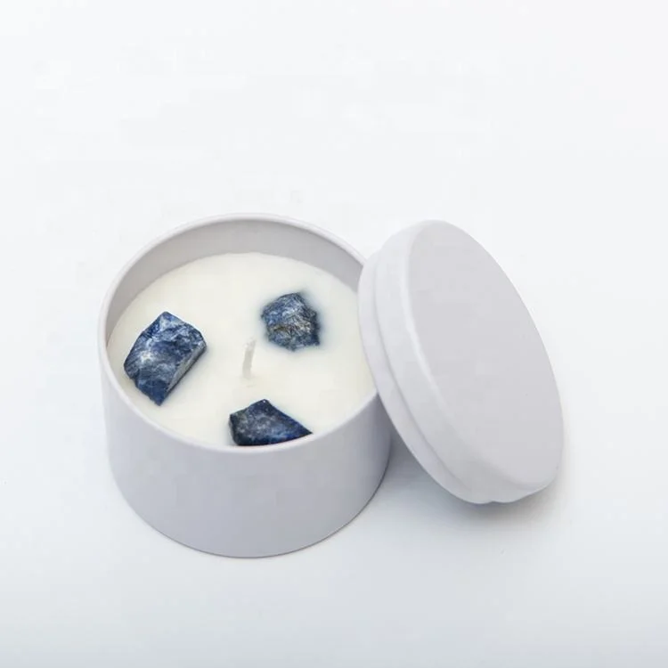 Hot selling soy scented dried petals customized vegan candles with flowers