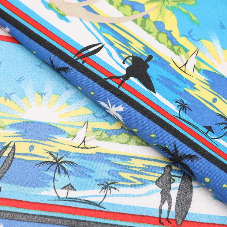 Оптовая продажа, водонепроницаемая пляжная короткая ткань из 100% полиэстера с цветочным принтом