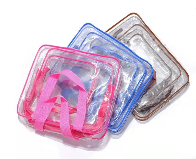 Customized travel transparent pvc toilet cosmetic bag clear make up pouch for women