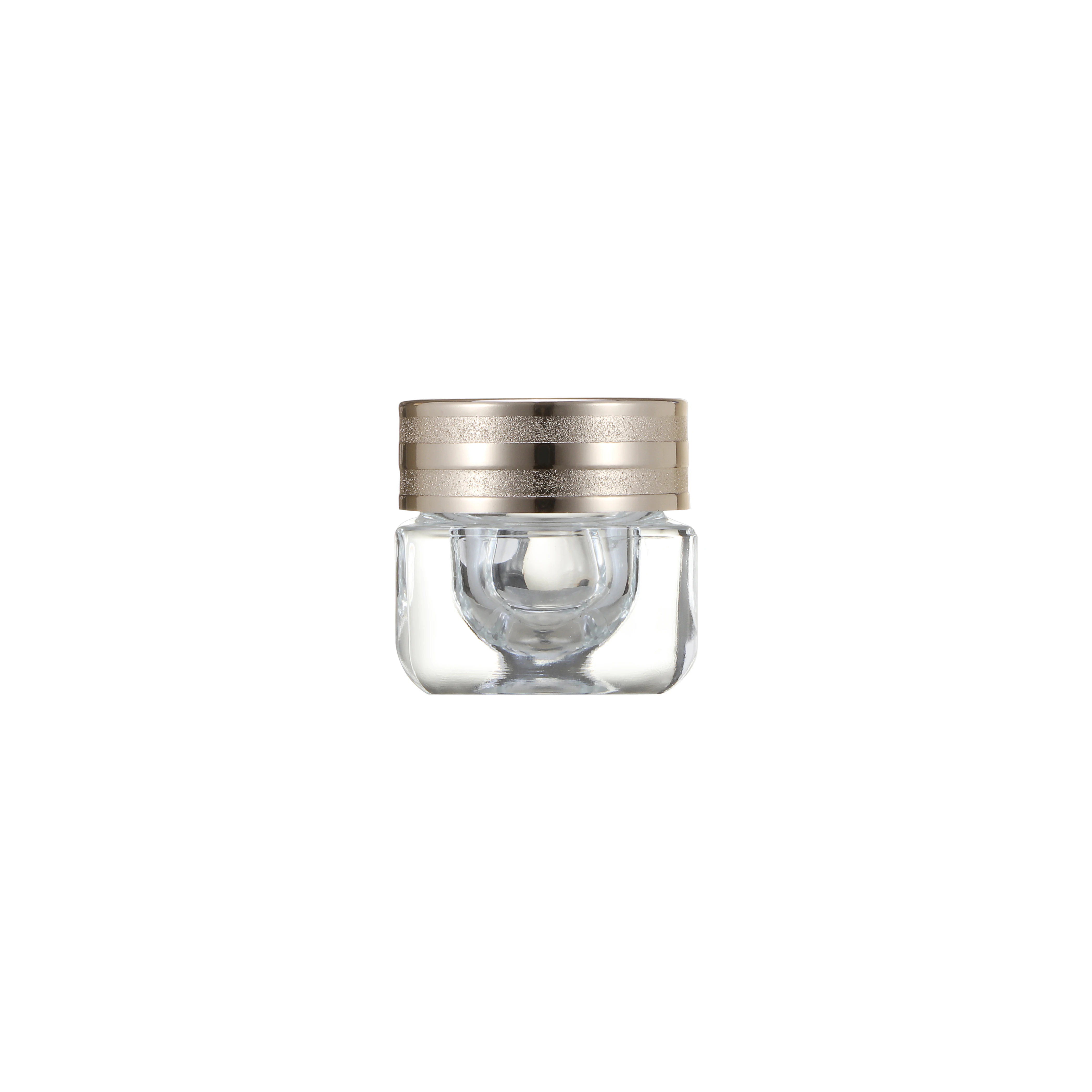 15 ml Wholesale  Luxury  Square Cream Glass Jar Eco Friendly pp screw cap refillable glass jar
