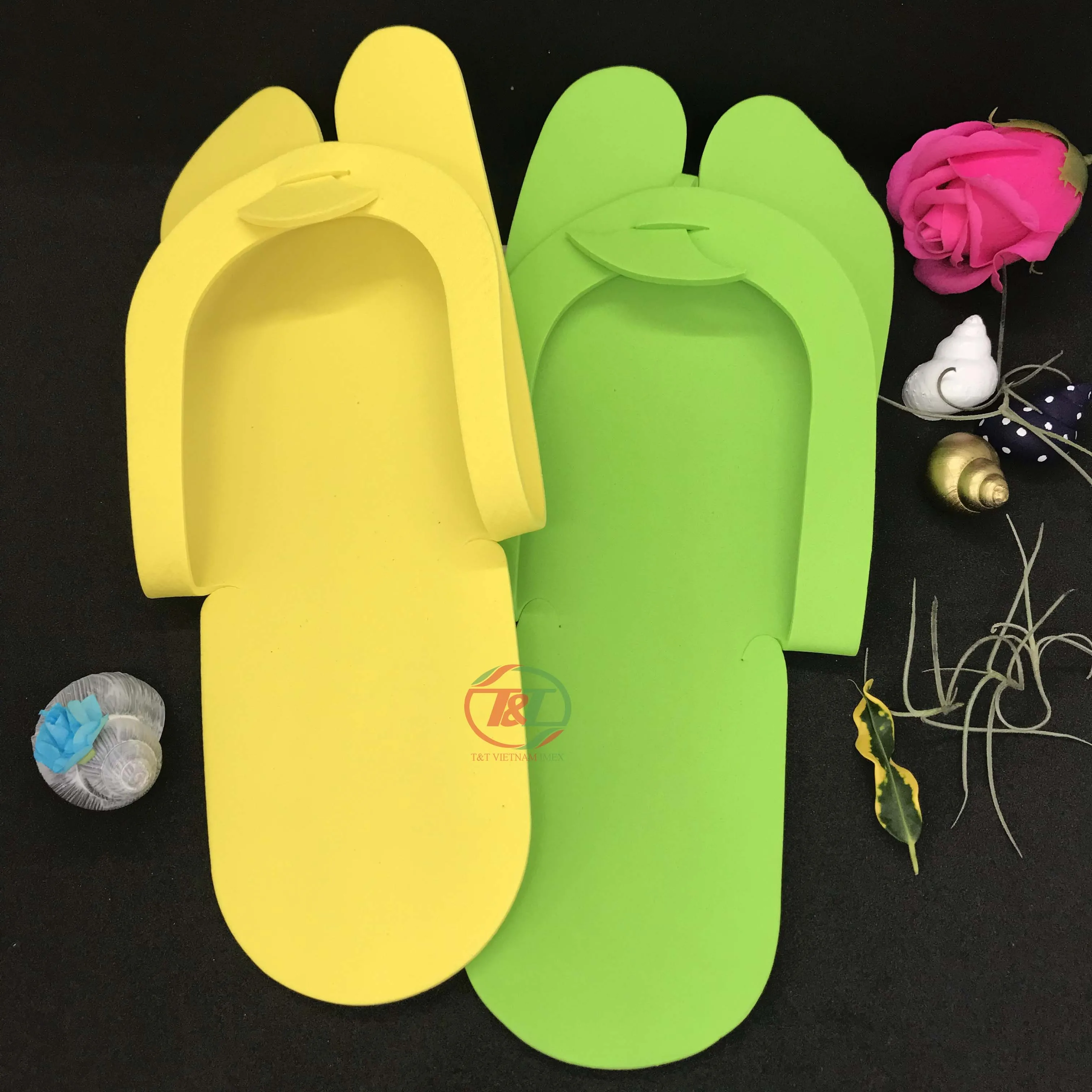Cheap Colorful Unisex Rubber Flip Flops Wholesale Disposable Eva Foam Slipper For Nail Salon And Day SPA