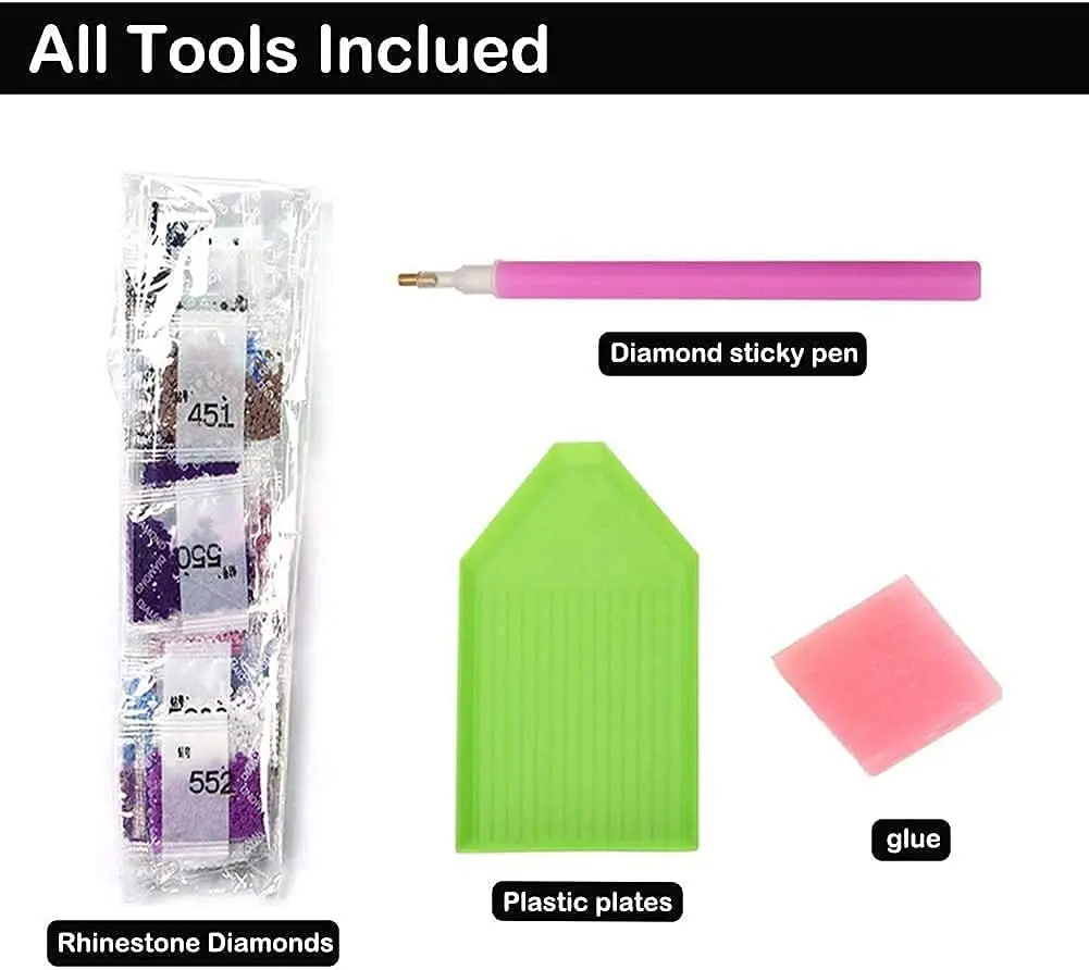 Red Riding Hood Owl Full Round Diamond Painting Kits Christmas Kids Kit For 5D Cartoon