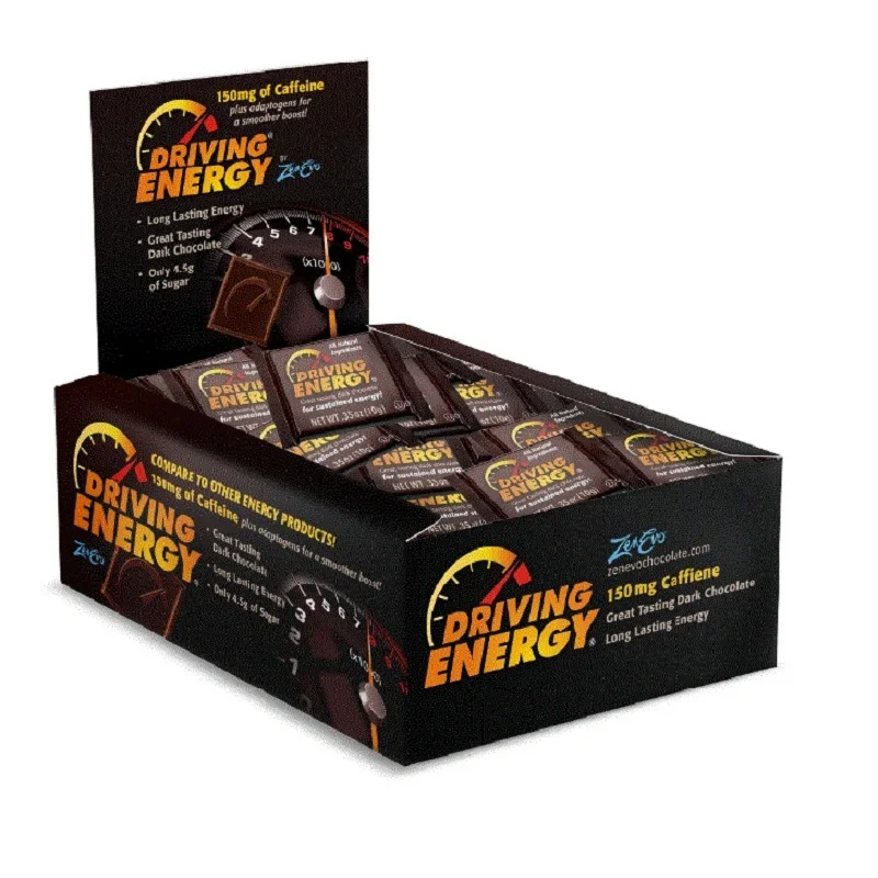 
Содержит травы маки, ашвагандхи и женьшеня, которые дают шоколадные квадраты Zenevo Energy 