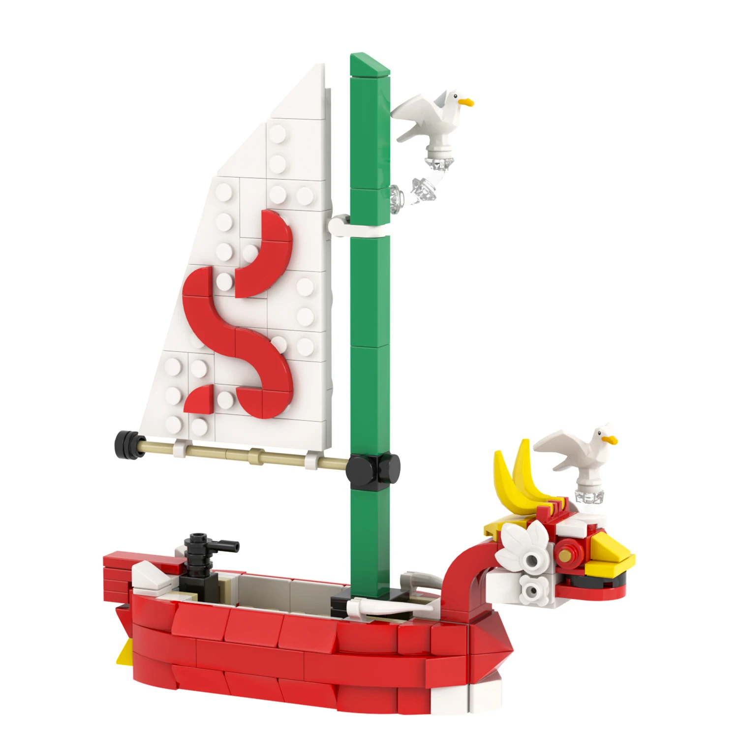 MOC1530 Dragon Ship 220Pcs Bricks Game Character Compatible Assembles Particles Model Plastic Building Blocks Children Gift Toys
