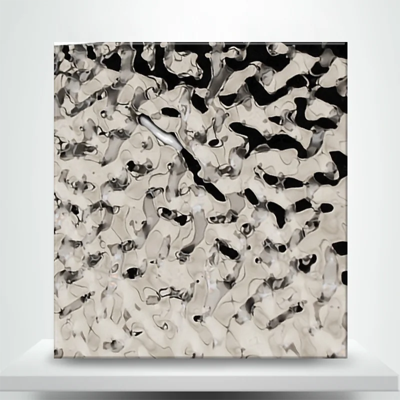 Mirror Sheets Silver Ceiling Wall Panels Hammered Stamped Decorative Corrugated Stainless Steel Sheet 2b AISI 201 304 316L 3mm