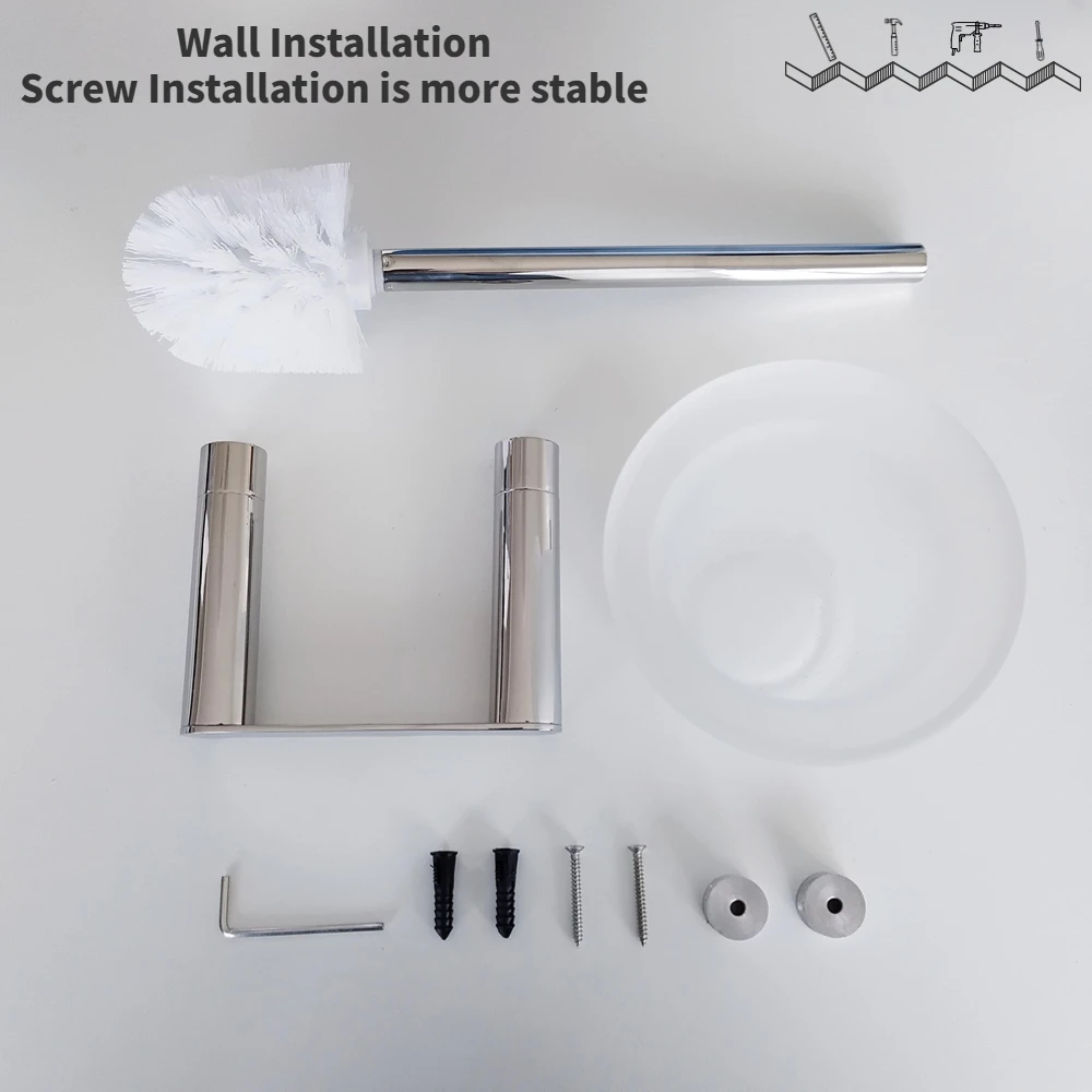 Hight Quity Gold Glass Cup Toilet Brush Stainless Steel 304 Toilet Brush and holder set for bathroom hotel