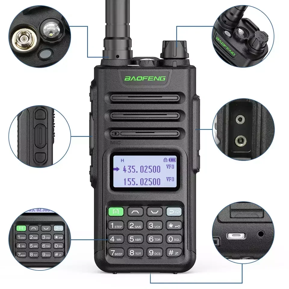 2023 Xinbaofeng UV-13 10W powerful C-type charger walkie-talkie dual-band PRO handheld amateur two-way radio transceiver