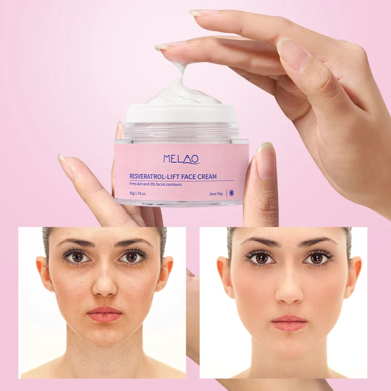 Environmentally Friendly Instant Face Lift Hyaluronic Acid Retinol Resveratrol Lift Face Cream Refillable Jar