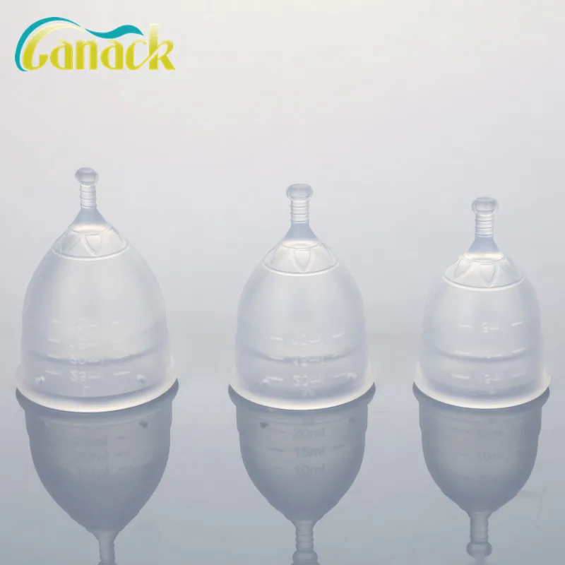 
Wholesale S L Medical Grade 100% Liquid Silicone Transparent Clear Menstrual Cup 