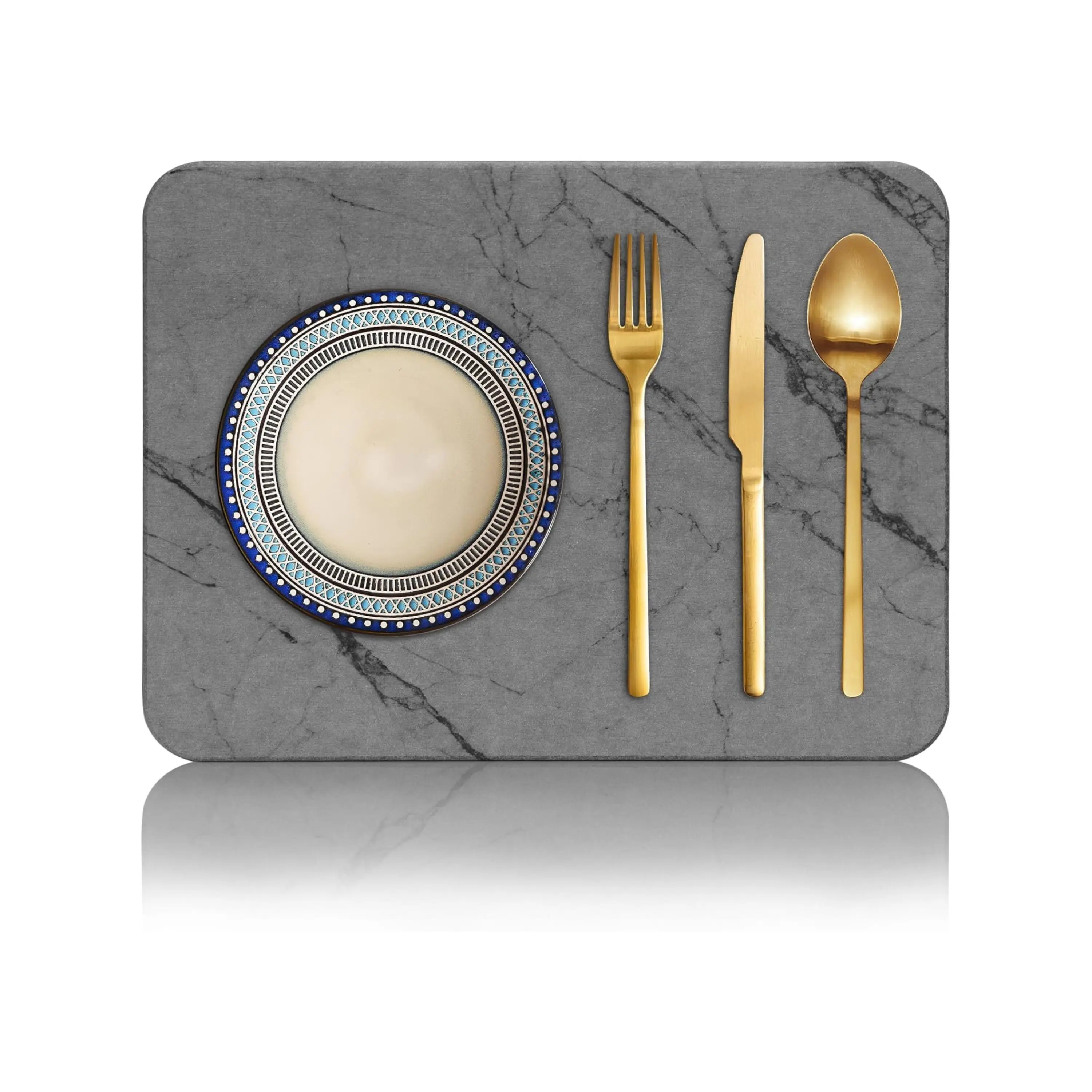 Skymoving New Marble Grey Heat Resistant Kitchen Stone Mat Water Absorbent Diatomite Stone Dish Drying Mats for Kitchen Counter