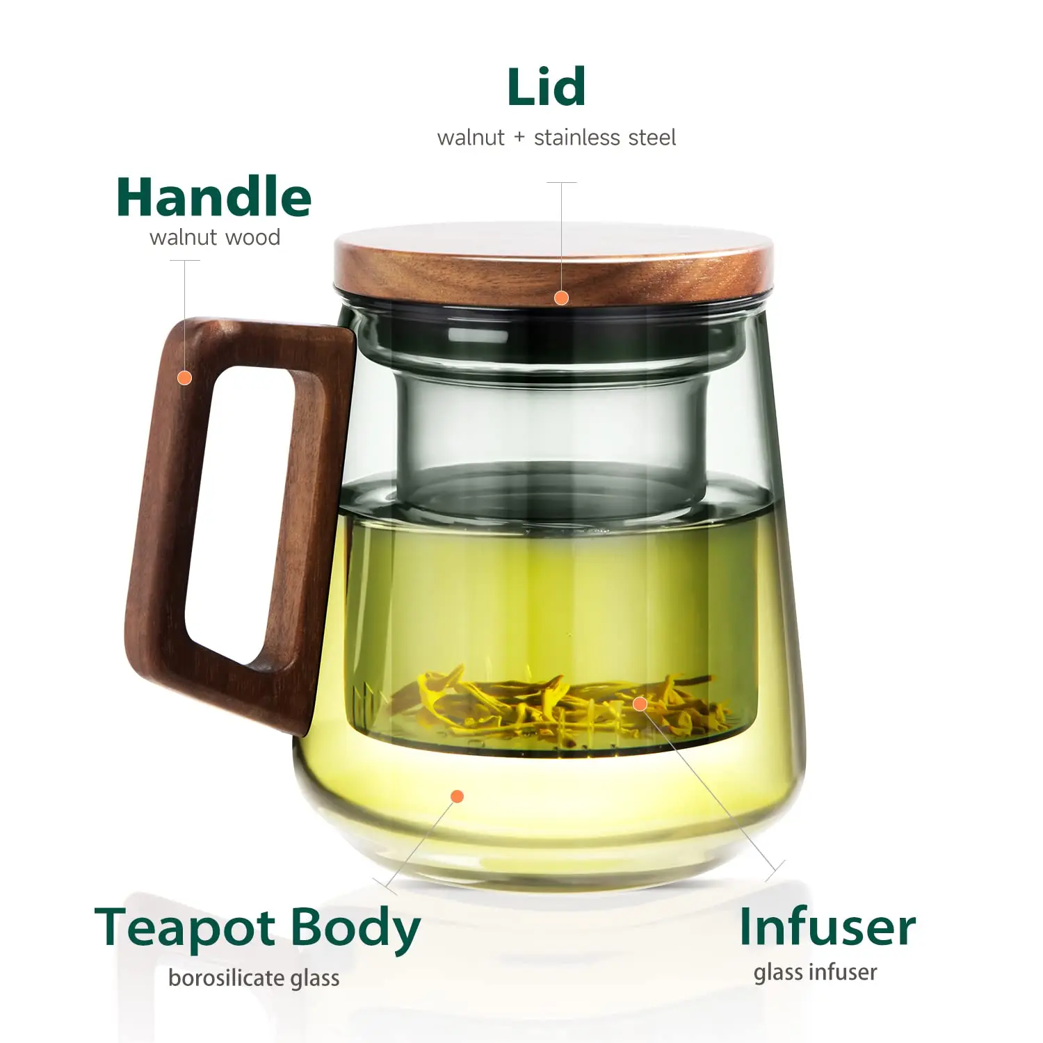 Factory Modern High Borosilicat Glass Tea Cup With Infuser And Lid