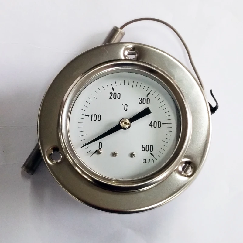 Fireplace stainless steel capillary high temperature gauge 0~500C/600C pressure type thermometer