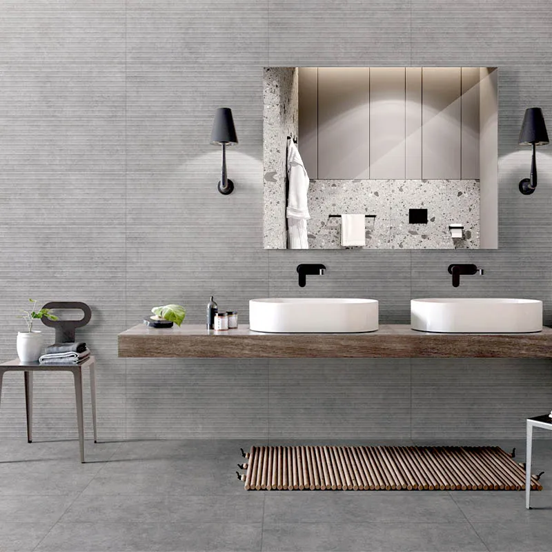 foshan gray Interior 3d mould surface porcelain kitchen bathroom floor tile and wall tiles