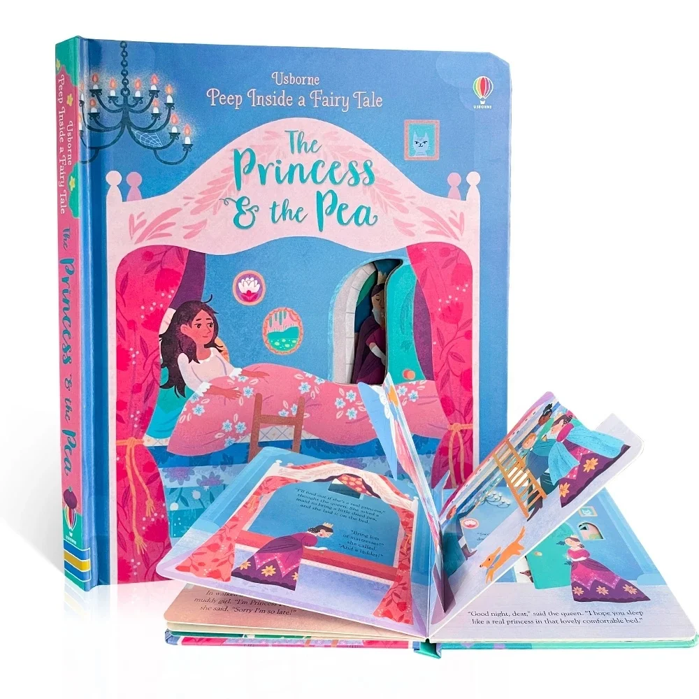  Usborne открытым внутри сказочная принцесса & горох книга для маленьких детей перед сном рассказ картона 3D иллюстрированные книги От 3 до 6