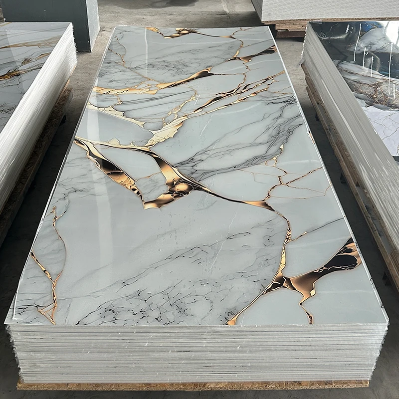 UV Board 2.8mm Marble Sheet 4x8 Inch Wall Panel Pvc Uv TV Background Deceration