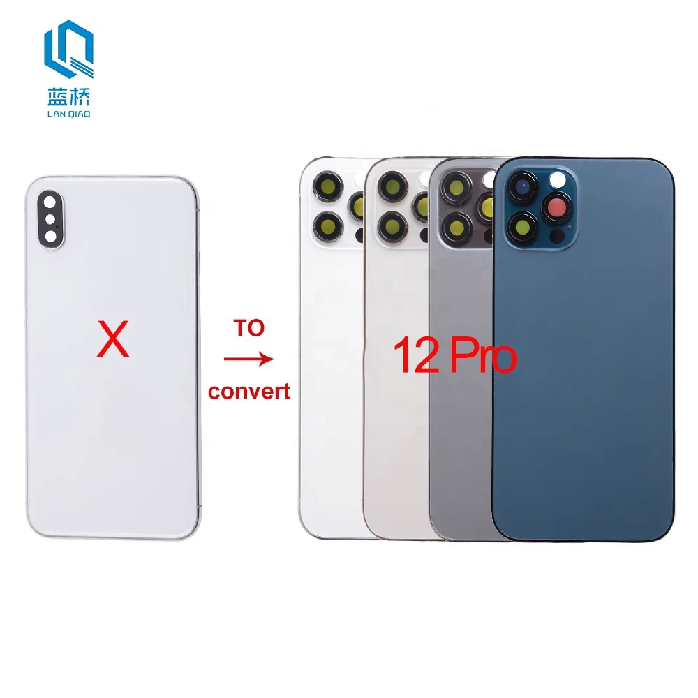 High quality Back Housing for iPhone X Convert to 12 Pro 13 Pro XR 11 to 12 13 Upgrade XS Max Like 12 Pro Max Back Glass Body