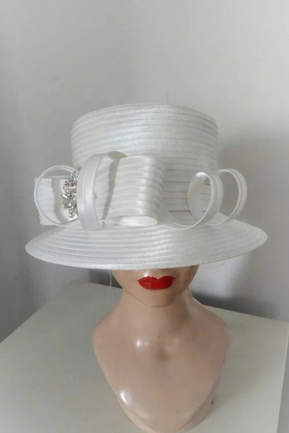 Элегантная белая шляпа с широкими полями для торжественных вечеринок, Женская церковная шляпа, оптовая продажа, новинка, элегантные женские шляпы на День Матери