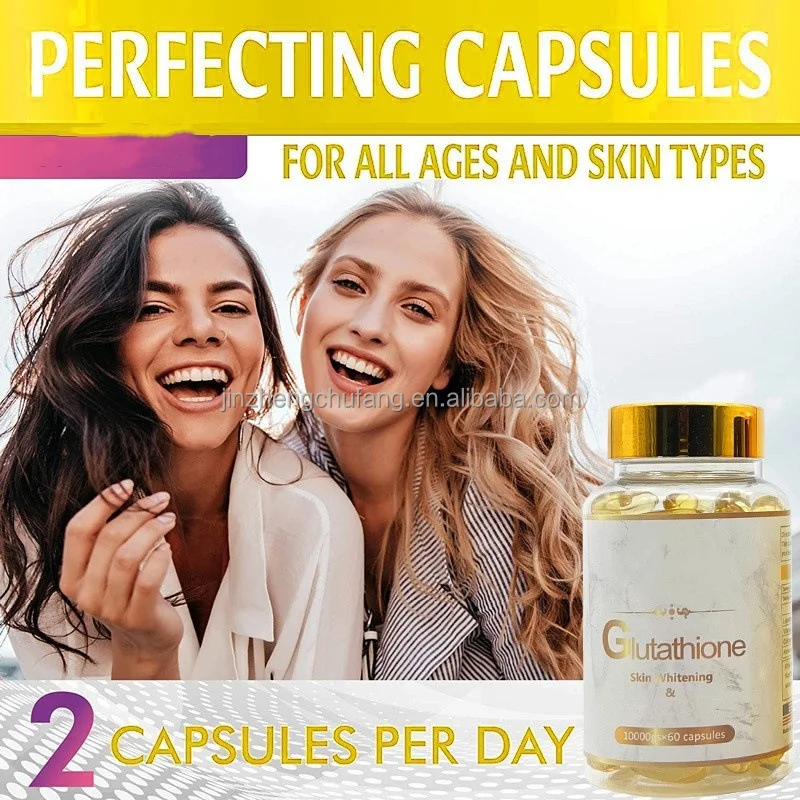 Private Label skin Whitening Capsule OEM Powerful Brightening Whitening Pill rich Collagen Vitamin C skin whitening glut athione