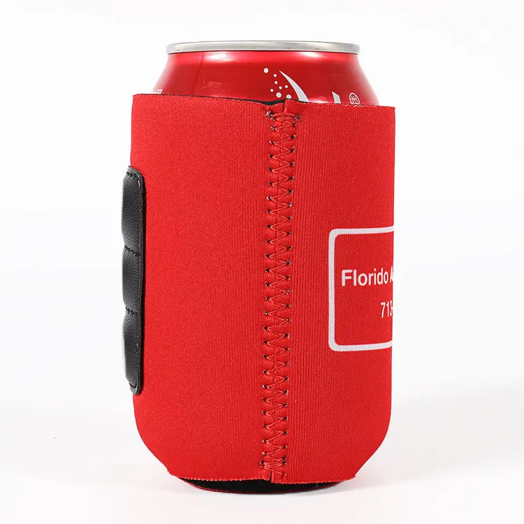 Custom 3mm neoprene material magnetic sport beverage folding can cooler with magnet
