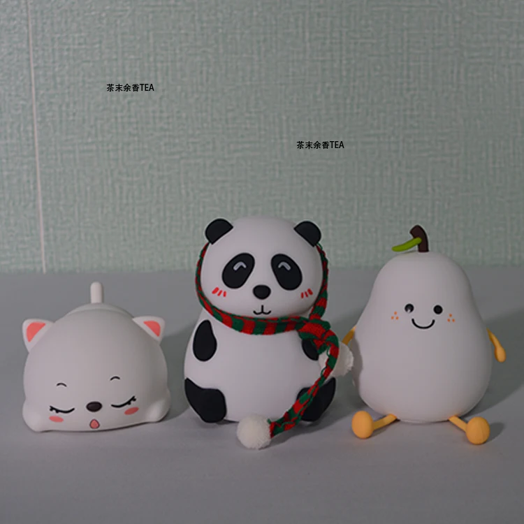 Custom ODM Mini Lovely Rechargeable Big Face Rabbit Lamp Touch Silicone Bunny Lamp for Kids Light Up Silicone Animal Night Light