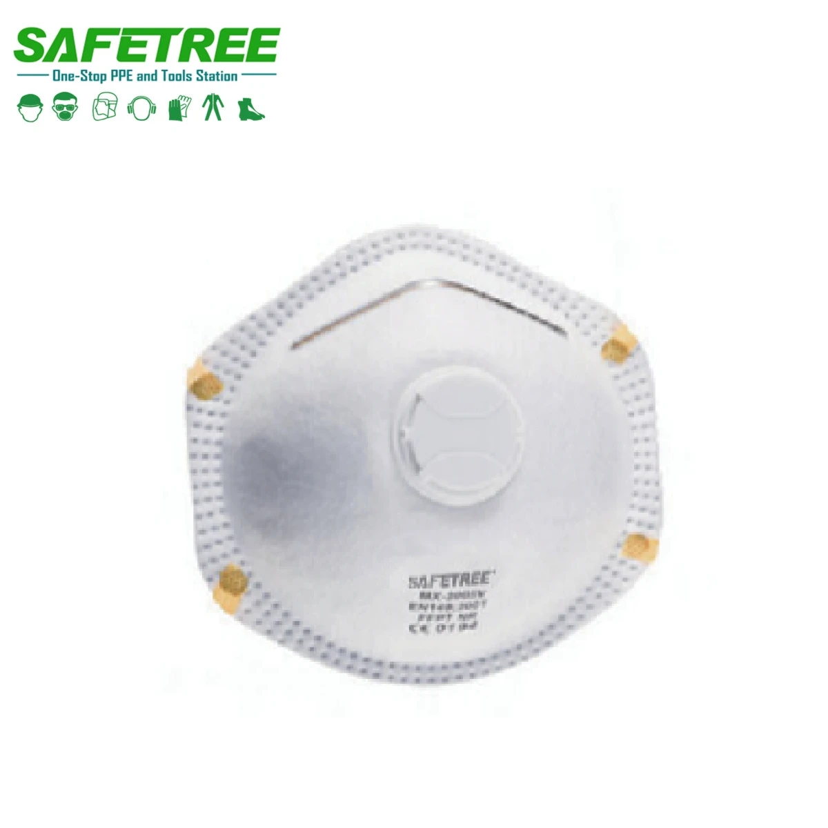 CE EN149 FFP2 Cup Shape Non-Woven Cloth Disposable White Valved Face Dust Mask Safety Respirator with Valve