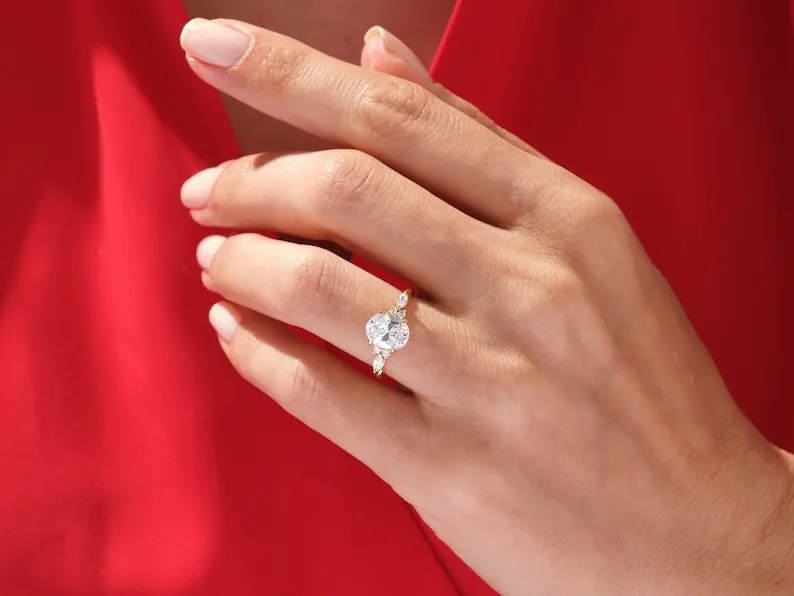 100% Premium Quality 925 Sterling Silver Moissanite Diamond Ring With Prong Setting Gift For Her With Customized Available