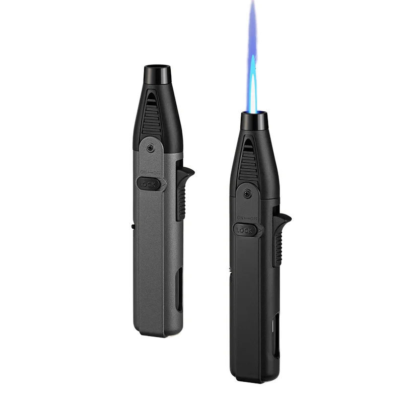Factory Direct Cheap Jet Flame Gas Lighter 360 Degree Inverted Torch Refillable Butane Kitchen BBQ Ignition Gun Windproof Fire