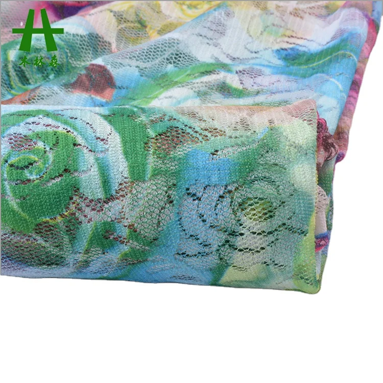 Mulinsen Textile Knit Rose Flower Pattern Paper Print Spanish Lace Fabric For Dress