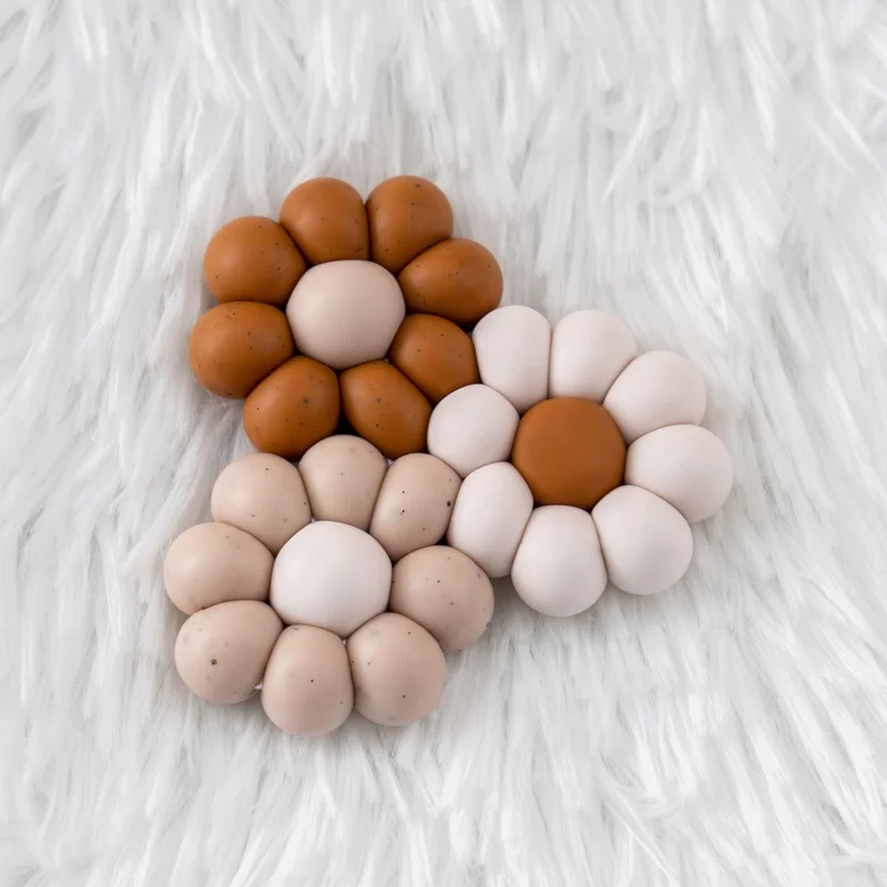 Ready To Ship Top Quality BPA Free handmade fancy choice Silicone Beads Daisy flower Teether