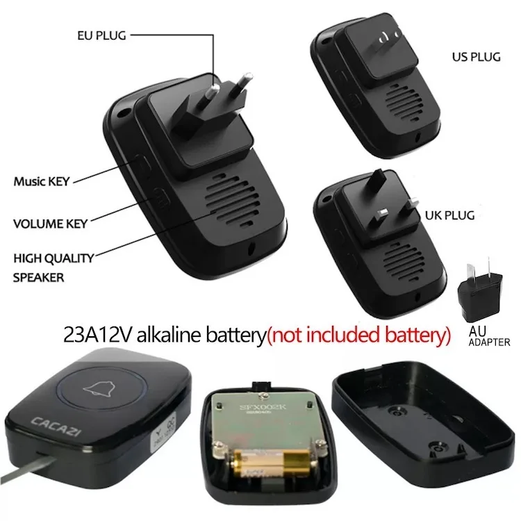 Home Intelligent Wireless Doorbell A10 Waterproof 300M RANGE  Chime battery EU UK US Plug smart Door Bell