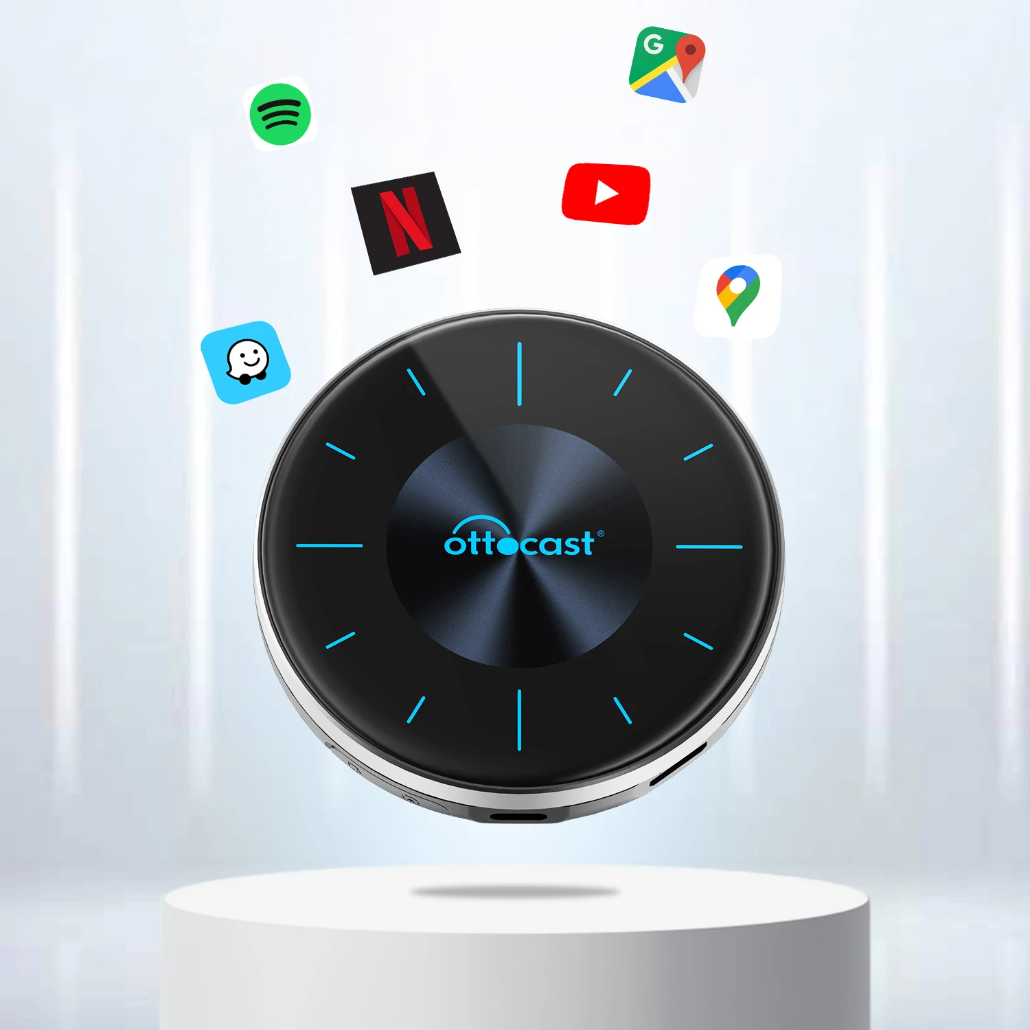 Ottocast smart ai box P3 New gen 2024 android system Wireless Carplay and Android Auto Adapter for Youtube Prime TV box