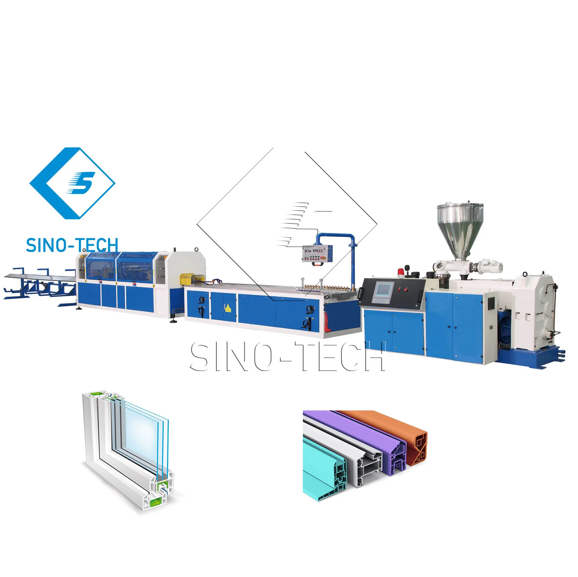 Frame Wpc Production Line Double Screw Profile Making Pvc Machine For Door And Windows