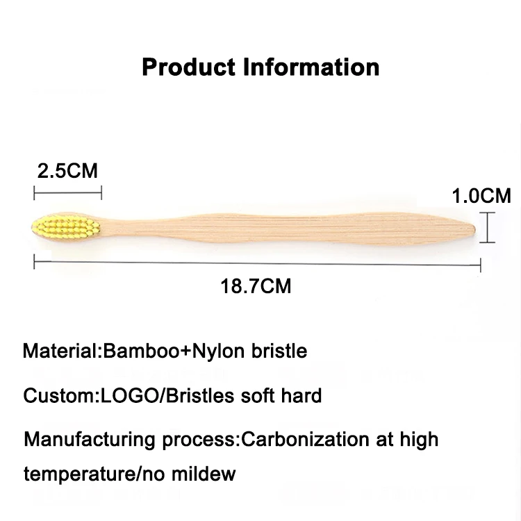 Wholesale 100 % Healthy Eco Organic Charcoal bamboo toothbrush custom logo  natural bamboo toothbrush
