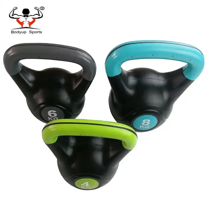 Kettlebell Vinyl Coated Cement Kettlebell Combination of Three Weights