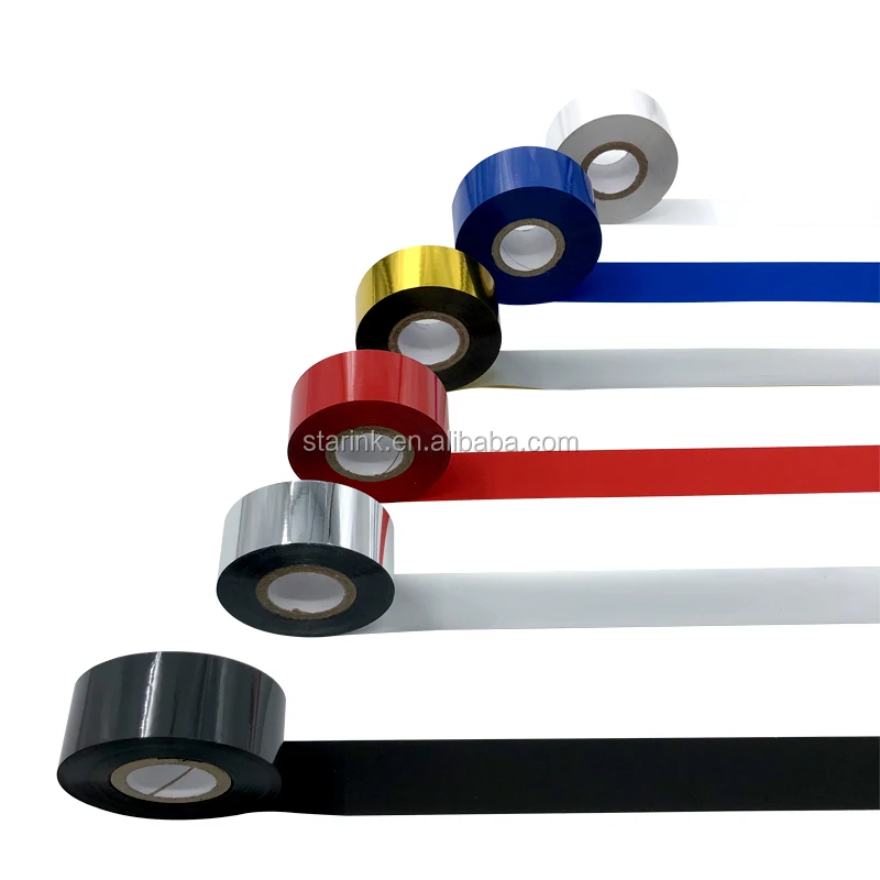 T9C-WH Inkstar-Factory-Direct Metallic Shiny White Wax Resin Ribbon Thermal Transfer Ribbon Printer Rolls