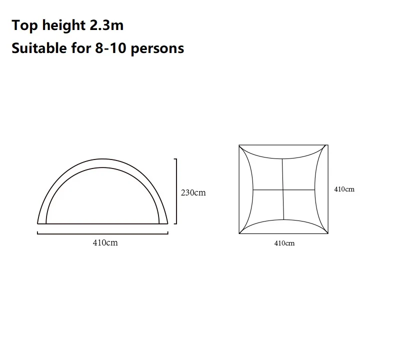 Manufacturer 8~10 Person Camping Dome Tent  Waterproof Spacious Lightweight Portable Backpacking Tent for Outdoor Camping