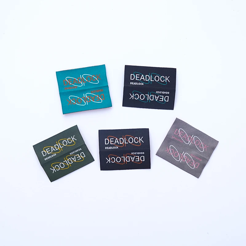Factory Price Private Woven Damask Satin Brand Tags Custom Logo Tag Personalise Vetement Woven Labels For Clothes Printed