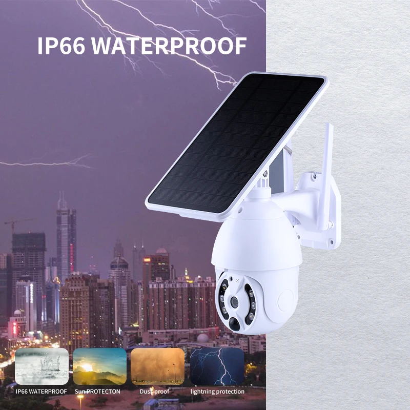  Беспроводная система видеонаблюдения с пассивным ИК аккумулятором Wi-Fi Full HD 1080P 2 МП уличная камера на солнечной батарее