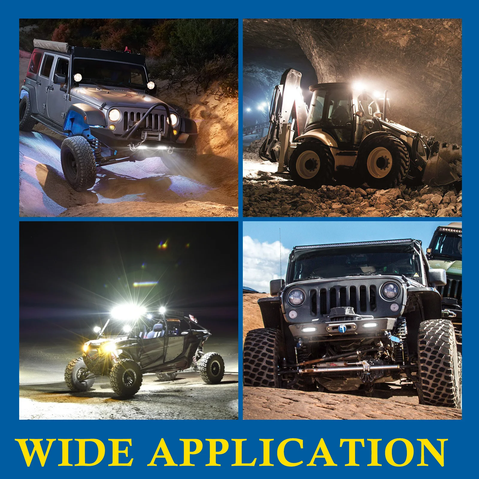 FIERYRED Ip68 Waterproof 12v Bumper Amber 7' Inch Led Spot Light Offroad Truck Vehicle Spotlight Spot Beam 4x4 Led Work Lights