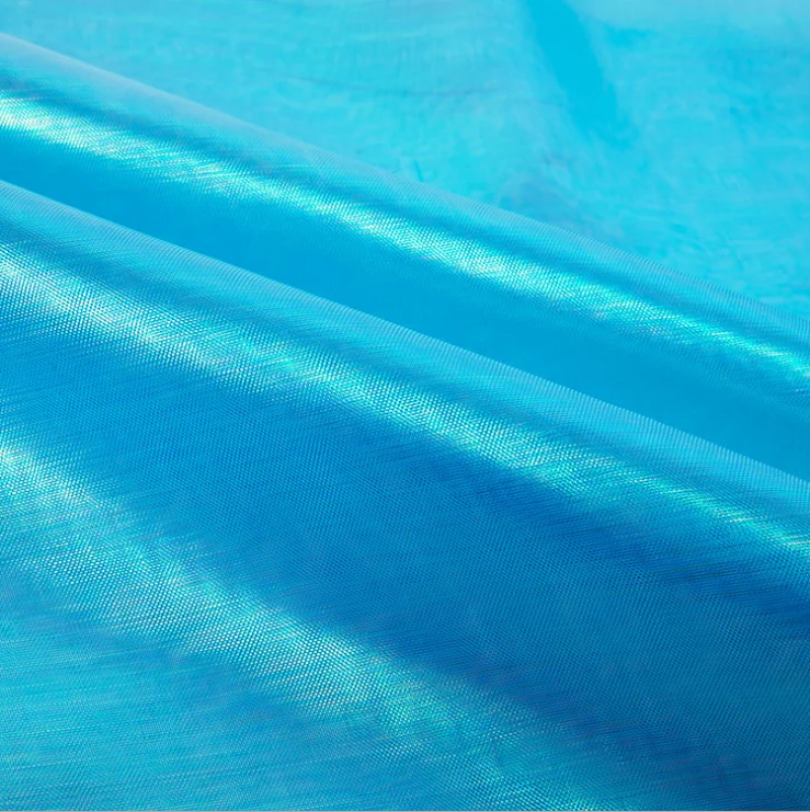 
plain iridescent organza rainbow organza fabric for decoration and costume dress 