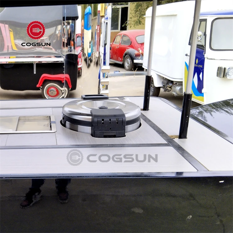New Design Electric Coffee Tricycle Piaggio Ice Cream Food Cart With CE Mobile Pancake Food Truck for Sale